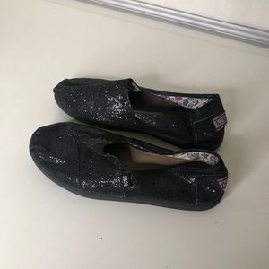 Skechers BOBS Black Sequin Slide On Flats